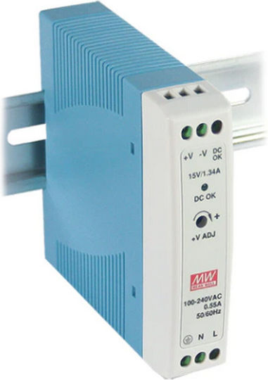 Mean Well Τροφοδοτικό Ράγας με Έξοδο 12V και Ισχύ 20W 1.67A MDR-20-12 - second view